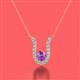 2 - Lauren 4.00 mm Round Amethyst and Diamond Accent Pendant Necklace 