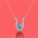 2 - Lauren 4.00 mm Round Blue Topaz and Diamond Accent Pendant Necklace 