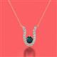 2 - Lauren 4.00 mm Round London Blue Topaz and Diamond Accent Pendant Necklace 