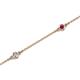 2 - Aizza (5 Stn/2.7mm) Petite Rhodolite Garnet and Diamond Station Bracelet 