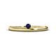 1 - Celeste Bold 3.00 mm Round Blue Sapphire Solitaire Asymmetrical Stackable Ring 