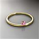2 - Celeste Bold 3.00 mm Round Pink Sapphire Solitaire Asymmetrical Stackable Ring 