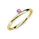 3 - Celeste Bold 3.00 mm Round Pink Sapphire Solitaire Asymmetrical Stackable Ring 