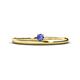 1 - Celeste Bold 3.00 mm Round Tanzanite Solitaire Asymmetrical Stackable Ring 