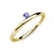 3 - Celeste Bold 3.00 mm Round Tanzanite Solitaire Asymmetrical Stackable Ring 