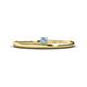 1 - Celeste Bold 3.00 mm Round Aquamarine Solitaire Asymmetrical Stackable Ring 