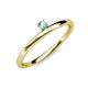3 - Celeste Bold 3.00 mm Round Aquamarine Solitaire Asymmetrical Stackable Ring 