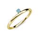 3 - Celeste Bold 3.00 mm Round Blue Topaz Solitaire Asymmetrical Stackable Ring 