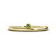 1 - Celeste Bold 3.00 mm Round Peridot Solitaire Asymmetrical Stackable Ring 