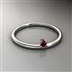 2 - Celeste Bold 3.00 mm Round Red Garnet Solitaire Asymmetrical Stackable Ring 
