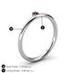 4 - Celeste Bold 3.00 mm Round Red Garnet Solitaire Asymmetrical Stackable Ring 