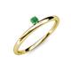 3 - Celeste Bold 3.00 mm Round Emerald Solitaire Asymmetrical Stackable Ring 
