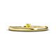 1 - Celeste Bold 3.00 mm Round Yellow Sapphire Solitaire Asymmetrical Stackable Ring 