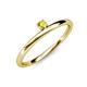 3 - Celeste Bold 3.00 mm Round Yellow Sapphire Solitaire Asymmetrical Stackable Ring 