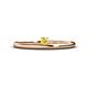 1 - Celeste Bold 3.00 mm Round Yellow Sapphire Solitaire Asymmetrical Stackable Ring 