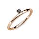 3 - Celeste Bold 3.00 mm Round Black Diamond Solitaire Asymmetrical Stackable Ring 