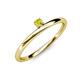 3 - Celeste Bold 3.00 mm Round Yellow Diamond Solitaire Asymmetrical Stackable Ring 