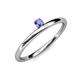 3 - Celeste Bold 3.00 mm Round Tanzanite Solitaire Asymmetrical Stackable Ring 