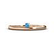 1 - Celeste Bold 3.00 mm Round Blue Topaz Solitaire Asymmetrical Stackable Ring 