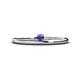 1 - Celeste Bold 3.00 mm Round Iolite Solitaire Asymmetrical Stackable Ring 