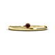 1 - Celeste Bold 3.00 mm Round Red Garnet Solitaire Asymmetrical Stackable Ring 