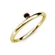 3 - Celeste Bold 3.00 mm Round Red Garnet Solitaire Asymmetrical Stackable Ring 