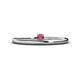 1 - Celeste Bold 3.00 mm Round Rhodolite Garnet Solitaire Asymmetrical Stackable Ring 