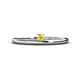 1 - Celeste Bold 3.00 mm Round Yellow Sapphire Solitaire Asymmetrical Stackable Ring 