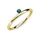 3 - Celeste Bold 3.00 mm Round London Blue Topaz Solitaire Asymmetrical Stackable Ring 