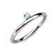 3 - Celeste Bold 3.00 mm Round Aquamarine Solitaire Asymmetrical Stackable Ring 