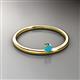 2 - Celeste Bold 3.00 mm Round Turquoise Solitaire Asymmetrical Stackable Ring 