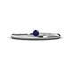 1 - Celeste Bold 3.00 mm Round Blue Sapphire Solitaire Asymmetrical Stackable Ring 