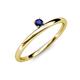 3 - Celeste Bold 3.00 mm Round Blue Sapphire Solitaire Asymmetrical Stackable Ring 