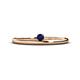 1 - Celeste Bold 3.00 mm Round Blue Sapphire Solitaire Asymmetrical Stackable Ring 