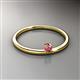2 - Celeste Bold 3.00 mm Round Pink Tourmaline Solitaire Asymmetrical Stackable Ring 