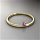 2 - Celeste Bold 3.00 mm Round Amethyst Solitaire Asymmetrical Stackable Ring 