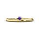 1 - Celeste Bold 3.00 mm Round Iolite Solitaire Asymmetrical Stackable Ring 