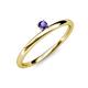 3 - Celeste Bold 3.00 mm Round Iolite Solitaire Asymmetrical Stackable Ring 