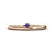 1 - Celeste Bold 3.00 mm Round Iolite Solitaire Asymmetrical Stackable Ring 