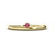 1 - Celeste Bold 3.00 mm Round Rhodolite Garnet Solitaire Asymmetrical Stackable Ring 