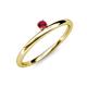 3 - Celeste Bold 3.00 mm Round Ruby Solitaire Asymmetrical Stackable Ring 