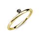 3 - Celeste Bold 3.00 mm Round Black Diamond Solitaire Asymmetrical Stackable Ring 