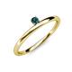 3 - Celeste Bold 3.00 mm Round Blue Diamond Solitaire Asymmetrical Stackable Ring 