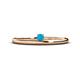 1 - Celeste Bold 3.00 mm Round Turquoise Solitaire Asymmetrical Stackable Ring 