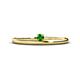 1 - Celeste Bold 3.00 mm Round Green Garnet Solitaire Asymmetrical Stackable Ring 