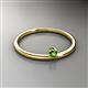2 - Celeste Bold 3.00 mm Round Green Garnet Solitaire Asymmetrical Stackable Ring 