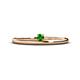 1 - Celeste Bold 3.00 mm Round Green Garnet Solitaire Asymmetrical Stackable Ring 
