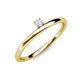 3 - Celeste Bold 3.00 mm Round White Sapphire Solitaire Asymmetrical Stackable Ring 
