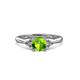 3 - Eve Signature 6.50 mm Peridot and Diamond Engagement Ring 