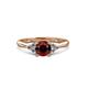 3 - Eve Signature 6.50 mm Red Garnet and Diamond Engagement Ring 